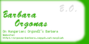 barbara orgonas business card